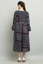 Thumbnail for PAVONINE Navy Blue Color White Printed Kurta For Women - Distacart