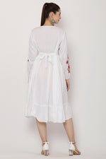 Thumbnail for PAVONINE White Color Flower Embroidery Dress For Women - Distacart