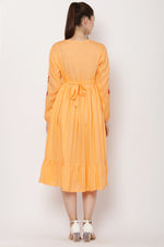 Thumbnail for PAVONINE Peach Color Flower Embroidery Dress For Women - Distacart