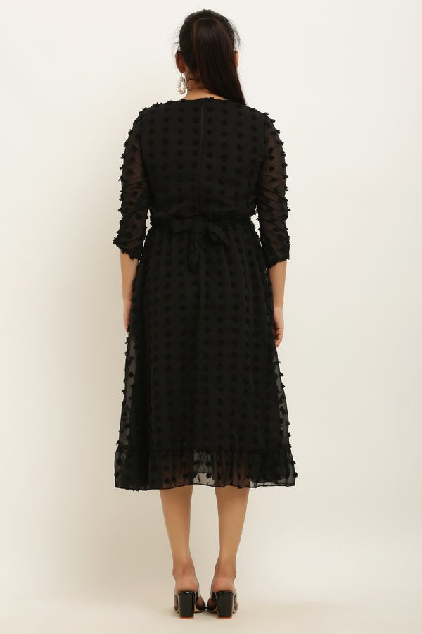 PAVONINE Buta-Design Black Dress For Girls & Women - Distacart