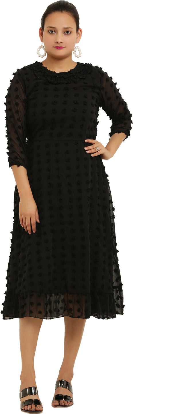 PAVONINE Buta-Design Black Dress For Girls & Women - Distacart