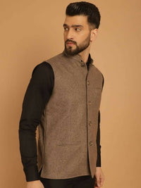 Thumbnail for Even Apparels Pure Wool Nehru Jacket - Beige - Distacart