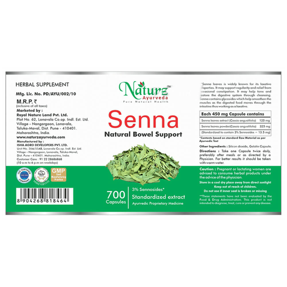 Naturz Ayurveda Senna Capsules - Distacart
