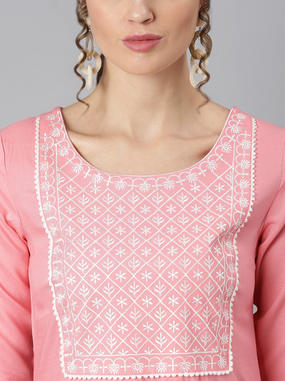 Khushal K Women Pink Kurta and Palazzo With Dupatta Set