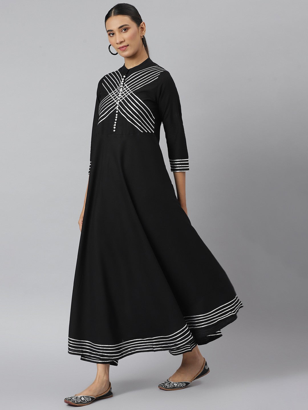 Khushal K Women Black Kurta and Palazzo With Dupatta Set