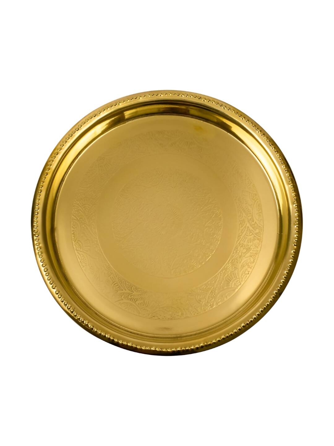 Spillbox Gold-Toned Brass Petal Thalli Round Pooja Essential - Distacart