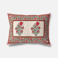 Thumbnail for Jaipuri Hand Printed Floral 144TC Cotton DoubleQueen Bedsheet with 2 Pillow Covers - Distacart