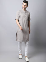 Thumbnail for Even Apparels Yellow Pure Cotton Kurta With Band Collar - Distacart