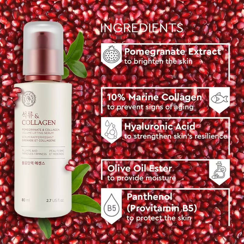 The Face Shop Pomegranate & Collagen Volume Lifting Serum - Distacart