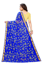 Thumbnail for Vamika Blue Printed Chiffon Saree (UJALA BLUE) - Distacart