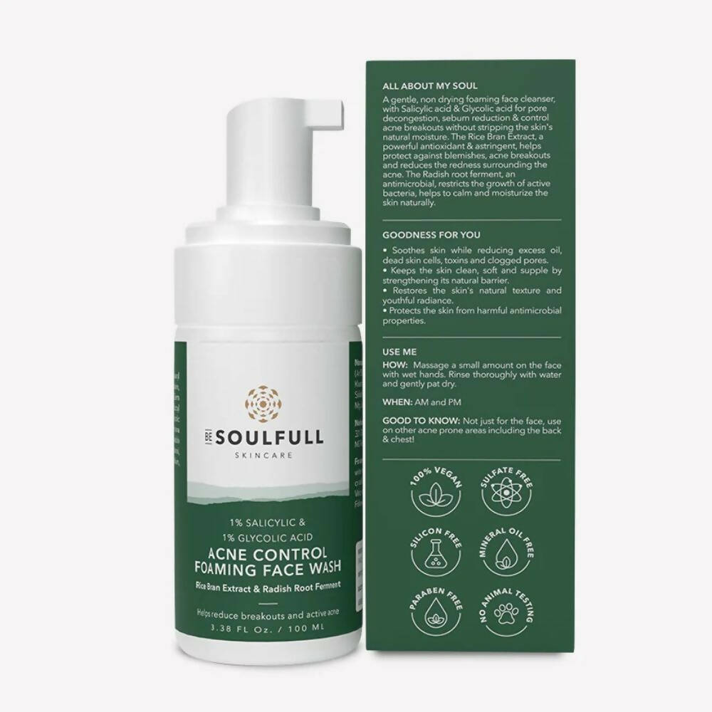 Be Soulfull Acne Control Foaming Face Wash - Distacart