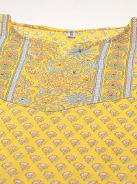 Thumbnail for Yufta Yellow and Blue printed kurta with Trouser and Dupatta