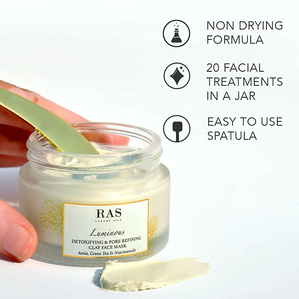 Ras Luxury Oils Luminous Detoxifying & Pore Refining Clay Face Mask - Distacart