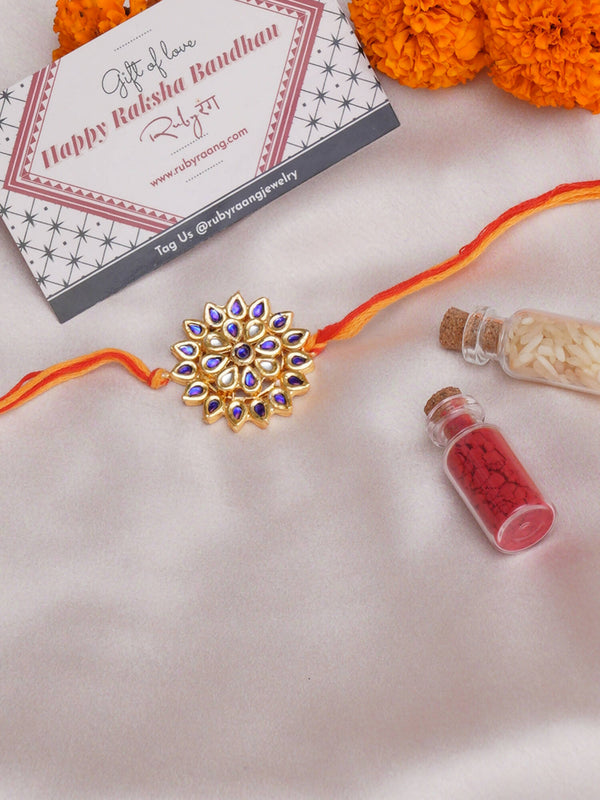 Designer kundan Rakhi - Ruby Raang - Distacart
