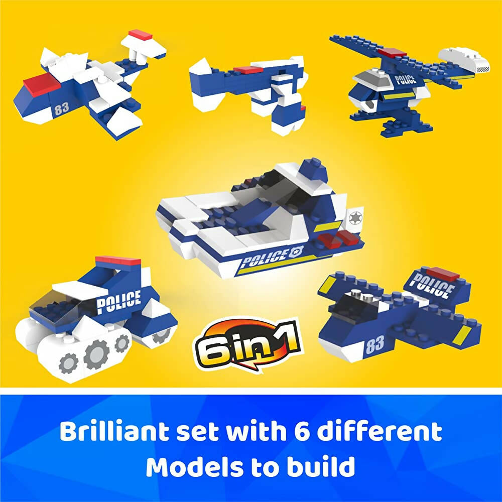Webby 6 in 1 Police ABS Building Blocks Kit for Kids (169 Pcs) - Distacart