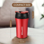 Thumbnail for Wosta Reusable Travel Spill Proof Coffee Mug with Lid and Straw Tumbler - 400ml (Red) - Distacart