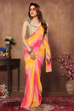 Thumbnail for Partywear Designer Multi Georgette Fancy Saree - Satrangi - Distacart