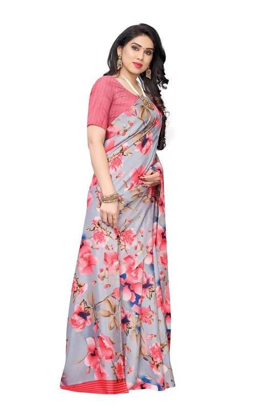Vamika Grey Linen Satin Border Saree (SONAKSHI 12 PEACH)