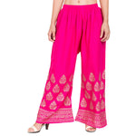 Thumbnail for PAVONINE Rani Color Golden Printed Rayon Fabric Sharara For Women & Girls - Distacart