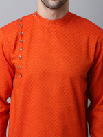Thumbnail for Even Apparels Orange Pure Cotton Kurta With Side Placket - Distacart