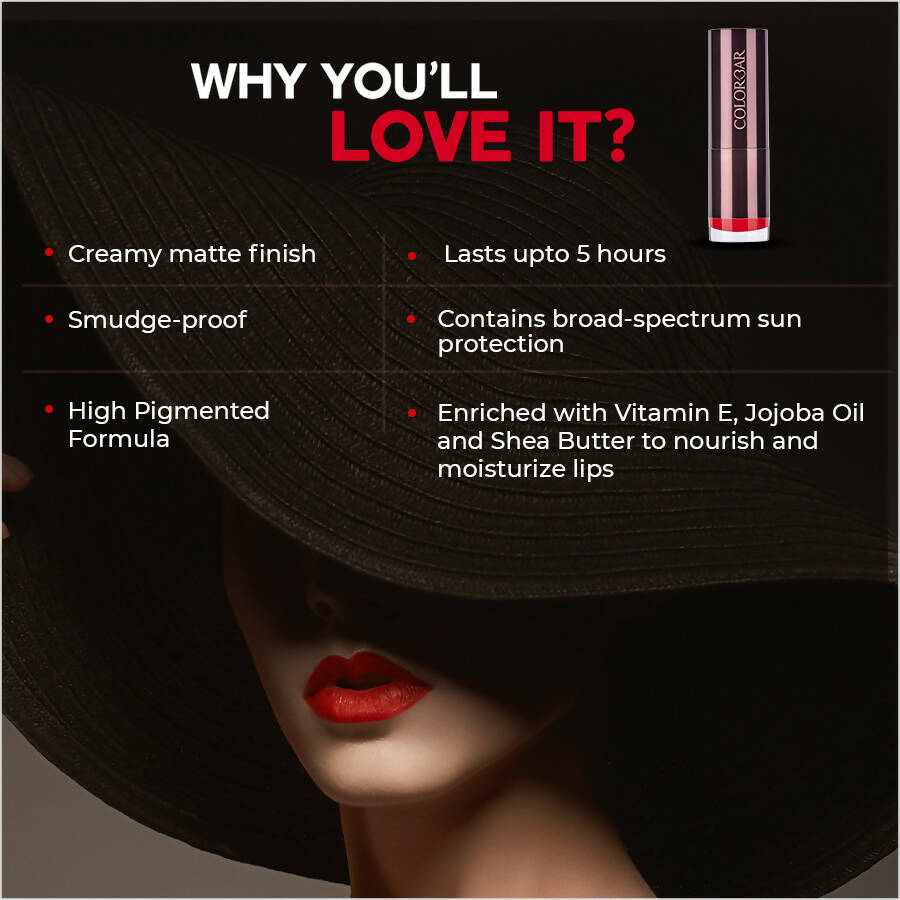Colorbar Velvet Matte Lipstick All Fired Up 1 - Distacart