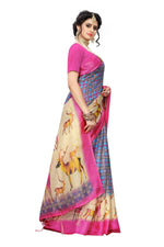 Thumbnail for Vamika Multicolor & Pink Kalamkari With Jhalar Khadi Silk Saree