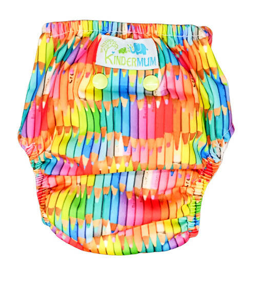 Kindermum Nano Aio Cloth Diaper With 2 Organic Cotton Inserts- Colourful Art For Kids - Distacart