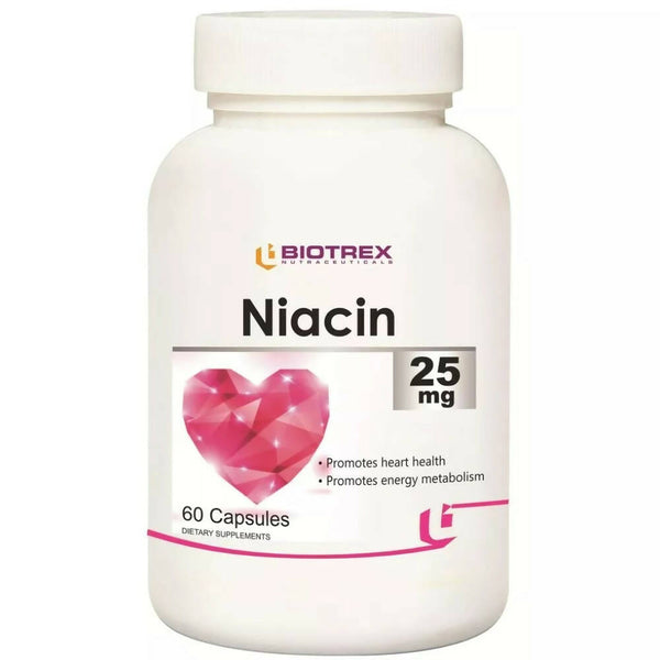 Biotrex Niacin 25mg Capsules - Distacart