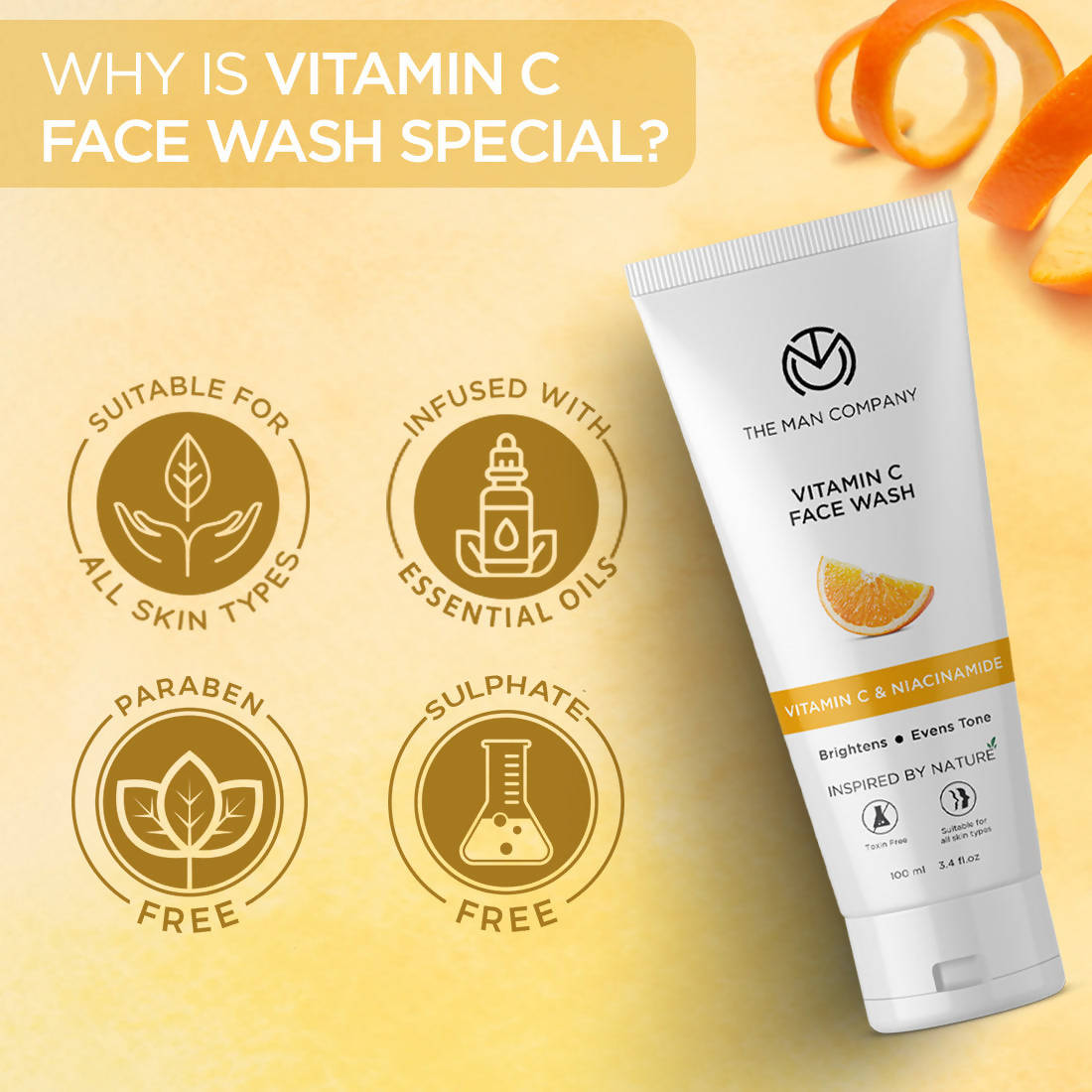 The Man Company Vitamin C Face Wash - Distacart