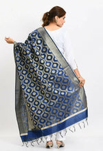 Thumbnail for Mominos Fashion Moeza Women's Banarsi Silk All Over Woven Design Navy Blue Dupatta - Distacart