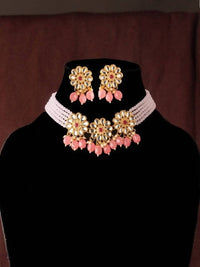 Thumbnail for Mominos Fashion Johar Kamal Women's Pink Beads Pearls Gold-Plated Jewellery Set