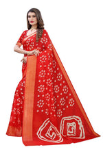 Thumbnail for Vamika Red Linen Zari Border Saree