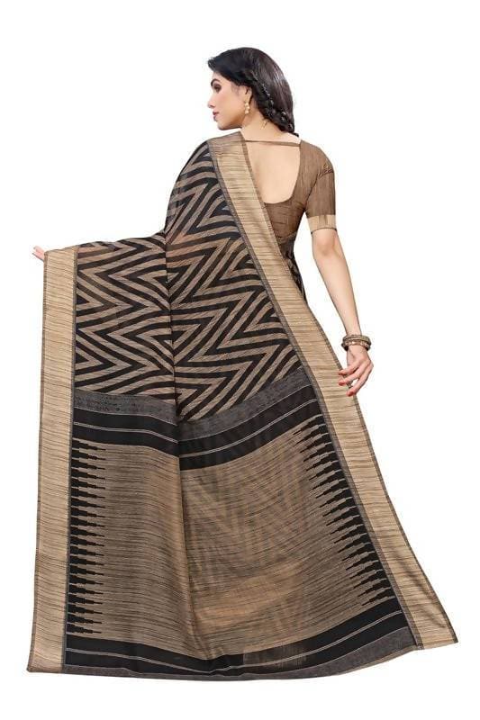 Vamika Black Linen Designer Saree (BEE BLACK)