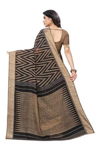 Thumbnail for Vamika Black Linen Designer Saree (BEE BLACK)