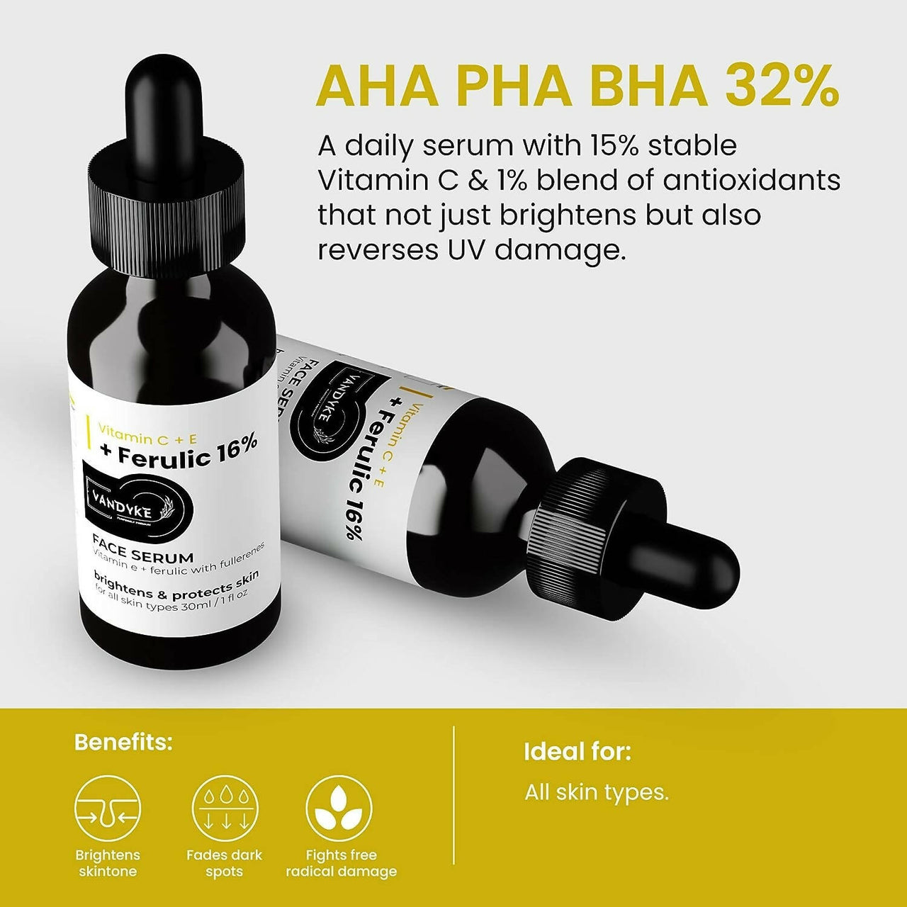 Vandyke Vitamin C + E + Ferulic 16% Face Serum - Distacart