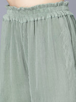 Thumbnail for Myshka Women Green Top with Palazzos - Distacart
