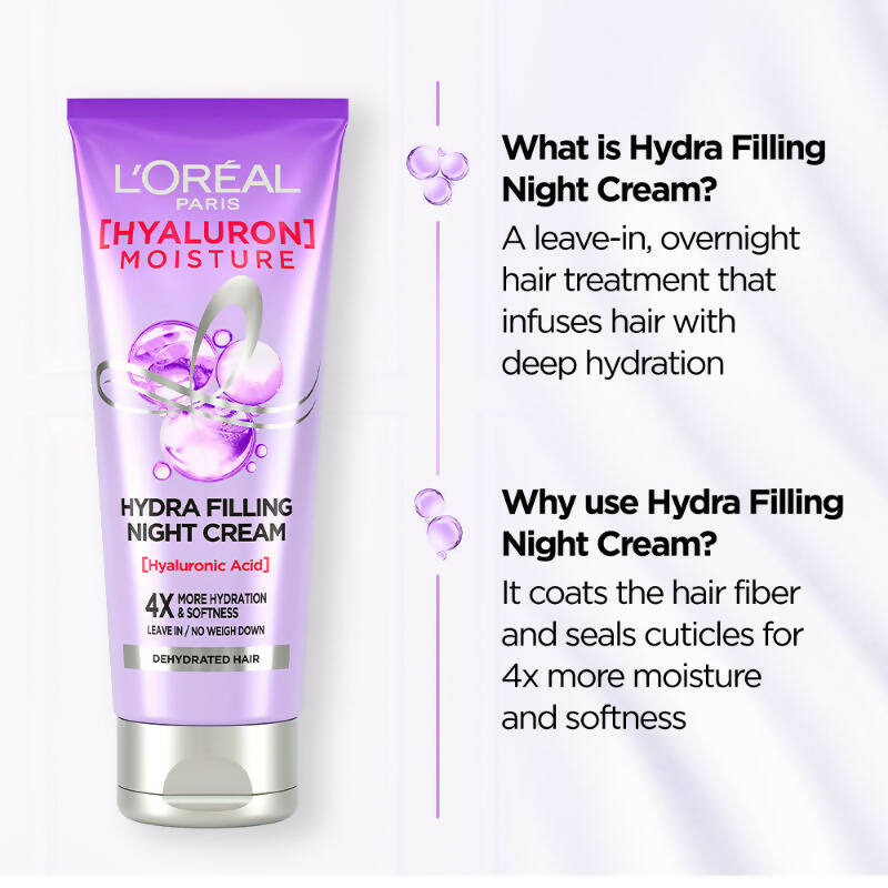 L'Oreal Paris Hyaluron Moisture Hydra Filling Night Cream Hair - Distacart