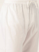 Thumbnail for Manyavar Men Peach-Coloured & White Self Design Kurta with Churidar - Distacart