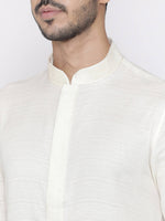 Thumbnail for Manyavar Men White Solid Kurta with Pyjamas - Distacart