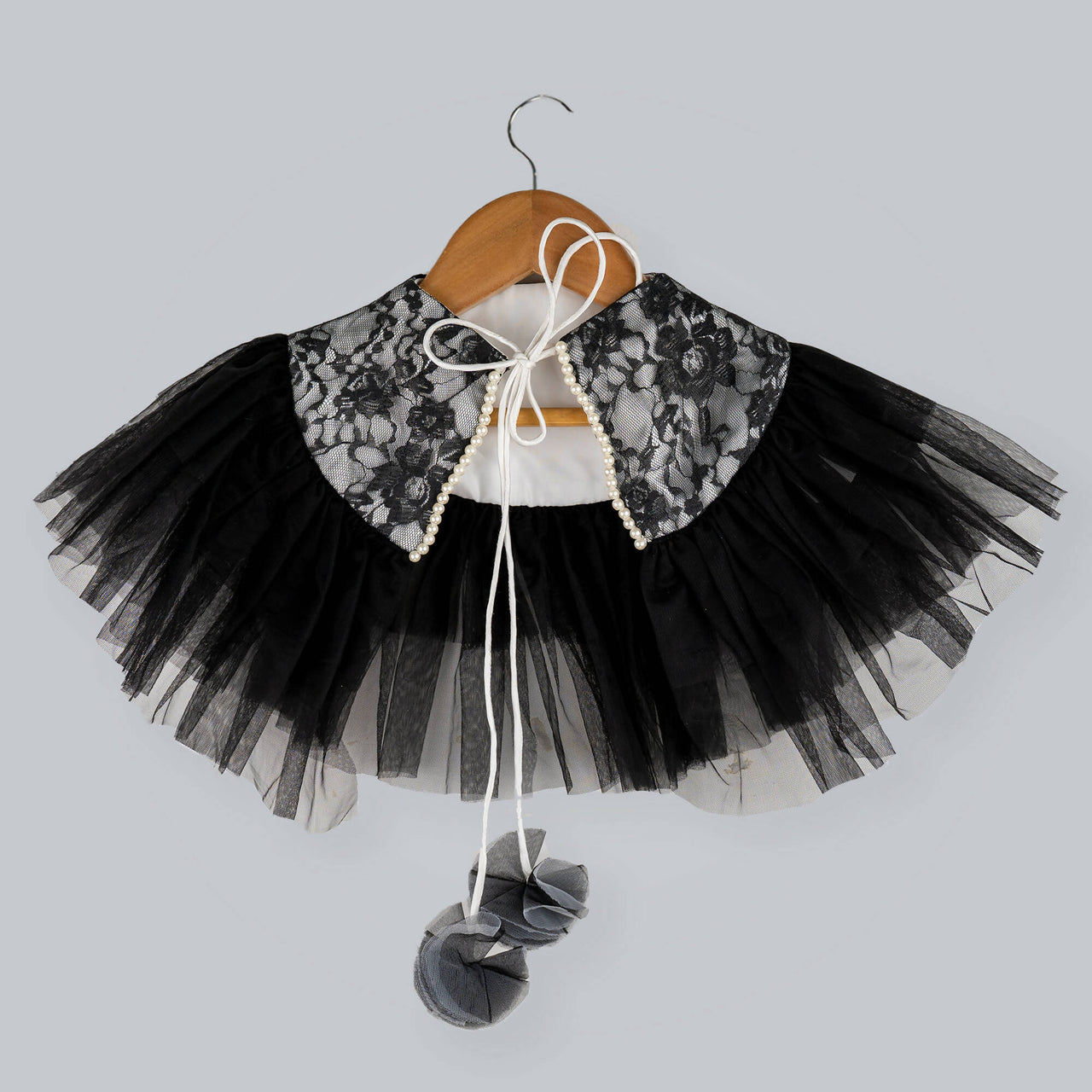 Pink Cow Fashions Black & White Shrug With Frill - Distacart