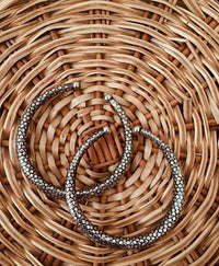 Thumbnail for Mominos Fashion Oxidised Silver-Plated Rajasthani Design Kada Anklets For Girls