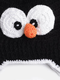 Thumbnail for Chutput Kids Woollen Hand Knitted Googly Eyes Detail Cap - Black - Distacart
