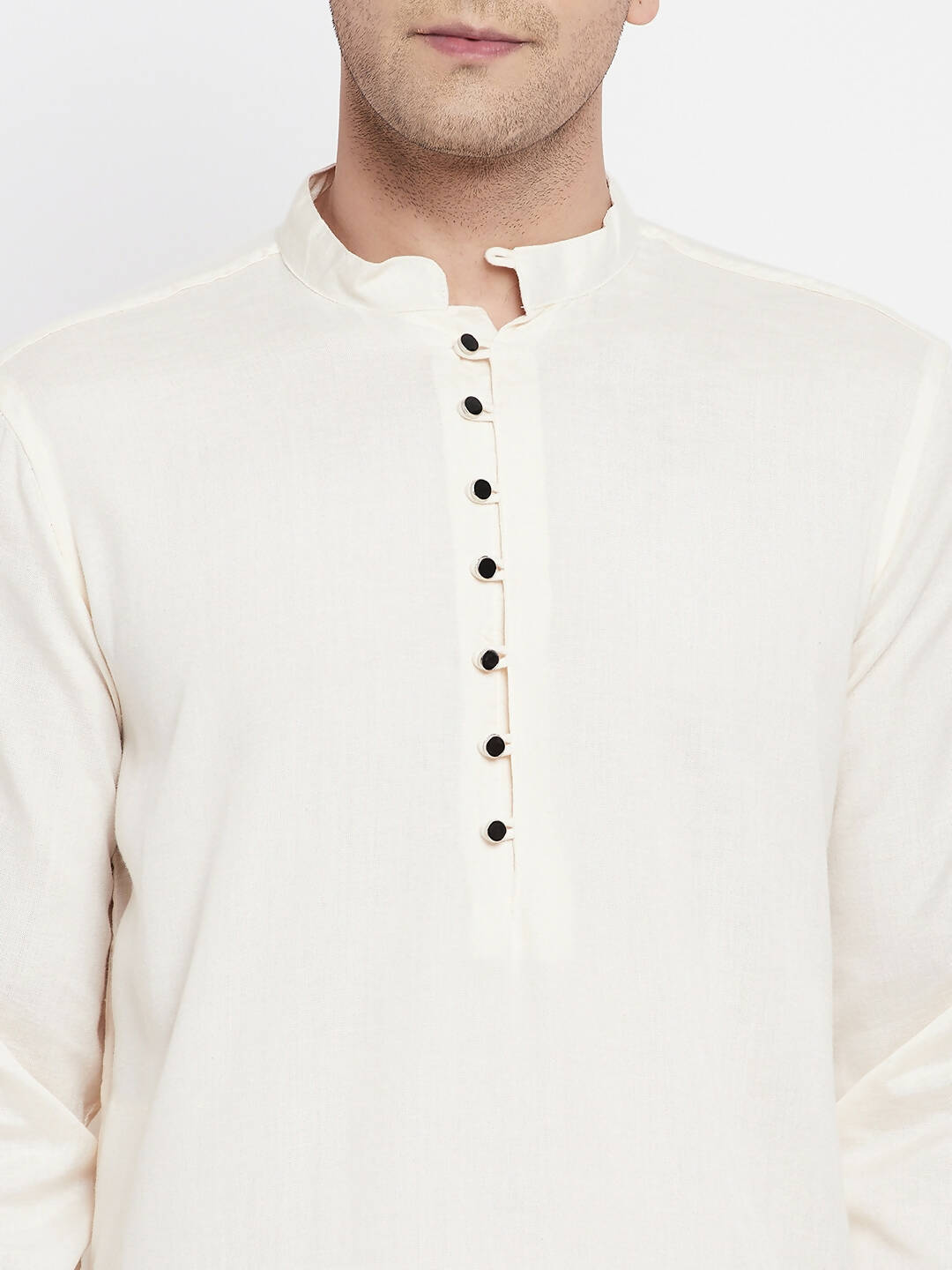 Even Apparels Cream Rayon Men's Kurta With Band Collar - Distacart
