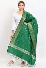 Thumbnail for Mominos Fashion Moeza Women's Banarsi Silk Woven Design Green Dupatta - Distacart