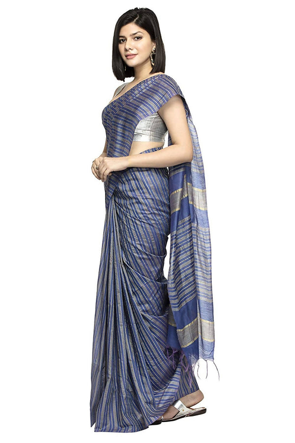 Mominos Fashion Royal Blue Color Bhagalpuri Saree