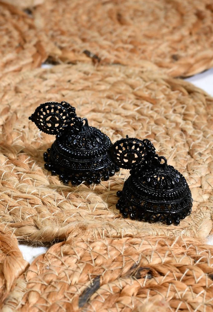 Tehzeeb Creations Black Colour Earrings Jhumki Style