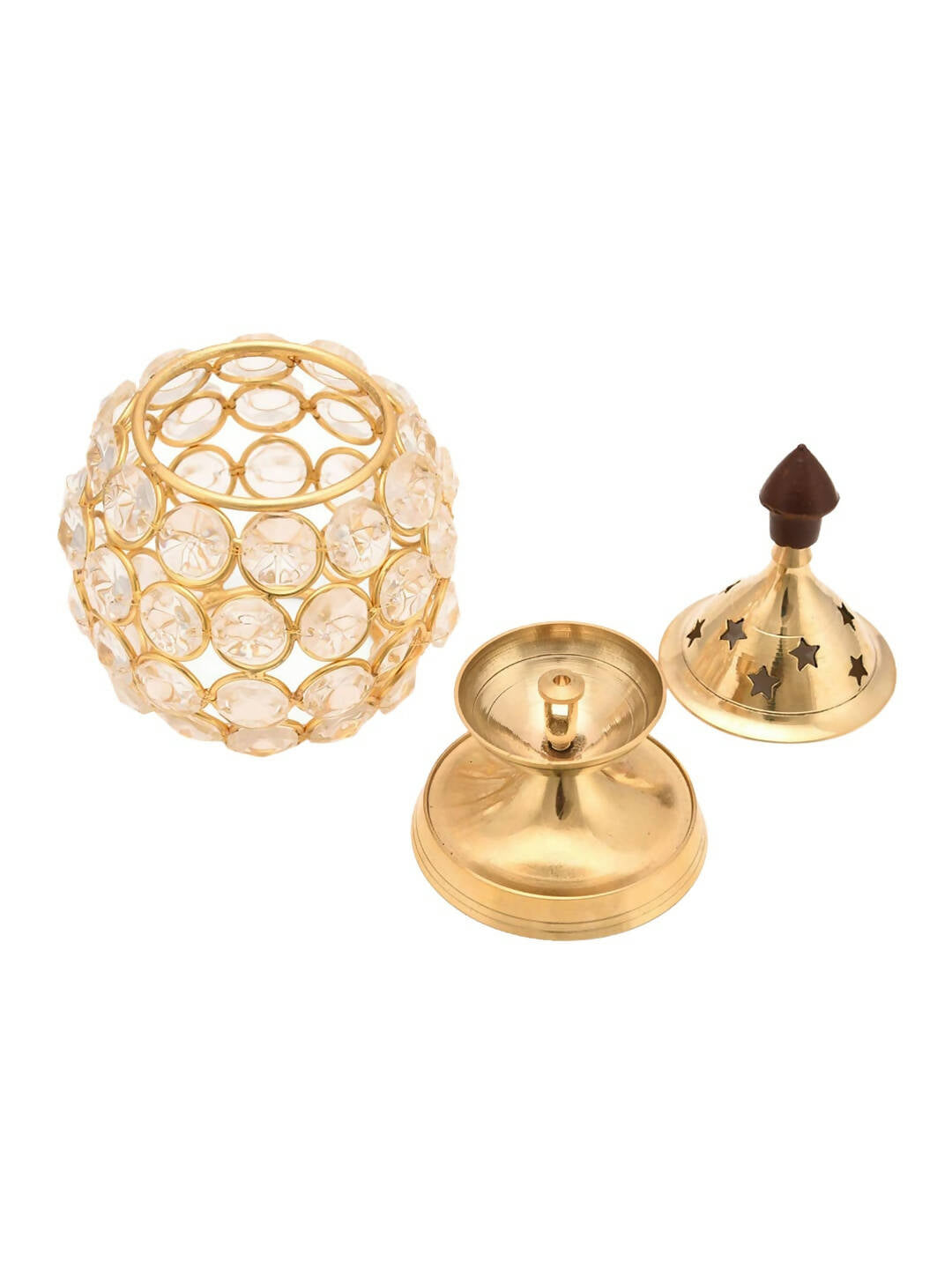 Craftvatika Gold Toned Brass Decorative Akhand Diya Oil Lamp - Distacart