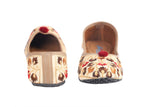 Thumbnail for Tiny Bugs Girls Ethnic Floral Embroidered Juttis - Beige - Distacart