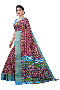 Thumbnail for Vamika Beautiful Purple Linen Jari Border Saree (JANKI PURPLE) - Distacart