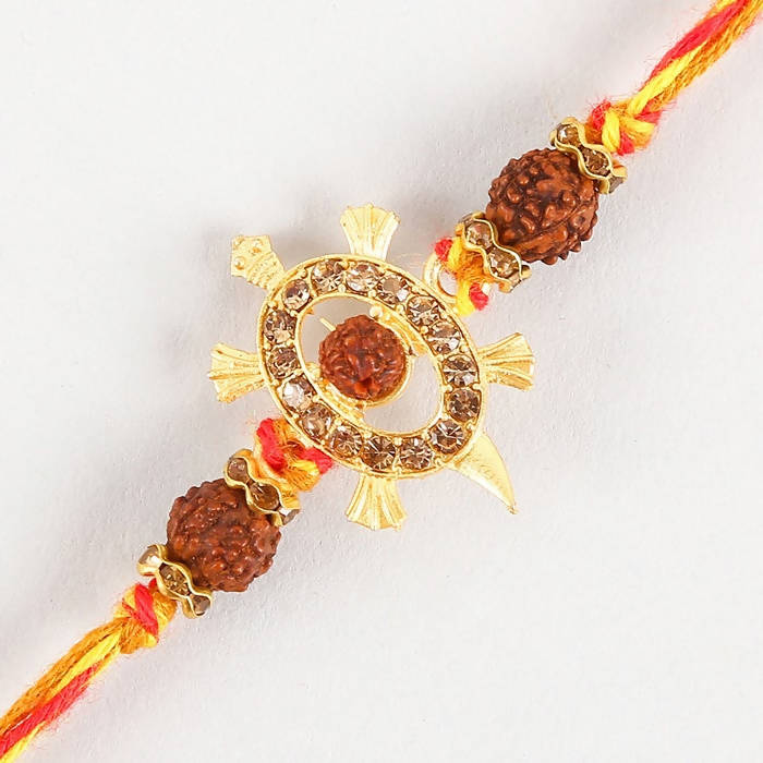 Rudraksha Royal Design Rakhi & Fruit N Nut Chocolates - Distacart